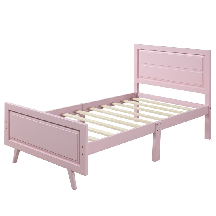 [US Warehouse] Single Wooden Platform Bed Frame with Headboard, Size: 79.7x42.3x41.5 inch