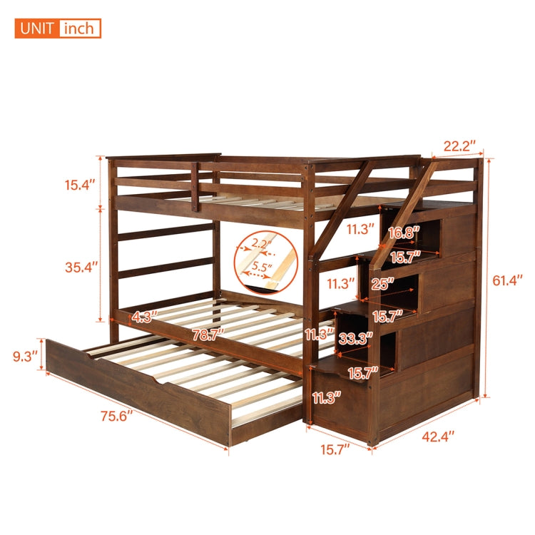 [US Warehouse] Twin Room with 3 Storage Cabinets, Size: 94.4x42.4x61.4 inch