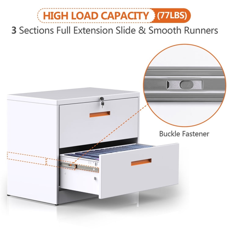 [US Warehouse] Metal Horizontal File Cabinet with Lock, Size: 35.4x28.4x17.7 inch