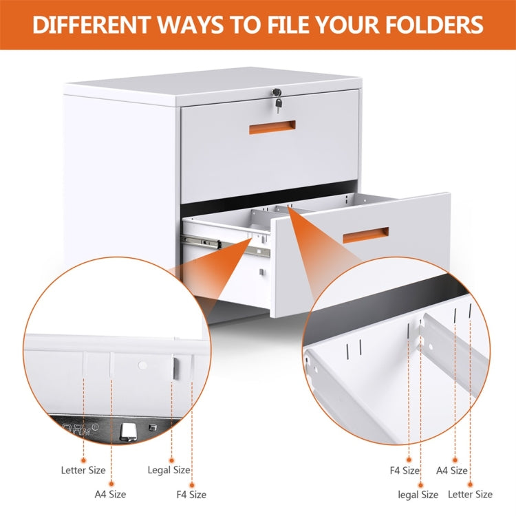 [US Warehouse] Metal Horizontal File Cabinet with Lock, Size: 35.4x28.4x17.7 inch