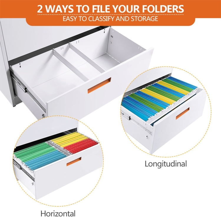 [US Warehouse] Metal Horizontal File Cabinet with Lock, Size: 35.4x28.4x17.7 inch