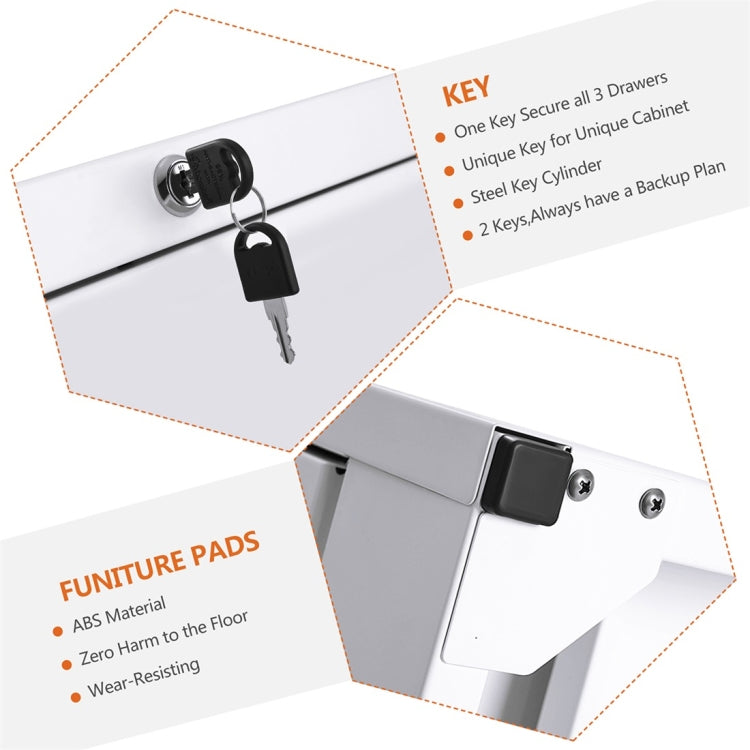[US Warehouse] Metal Horizontal File Cabinet with Lock, Size: 35.4Ã—17.7Ã—40.3 inch