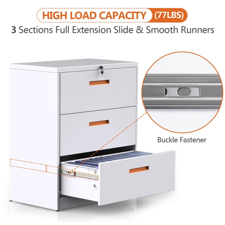 [US Warehouse] Metal Horizontal File Cabinet with Lock, Size: 35.4Ã—17.7Ã—40.3 inch
