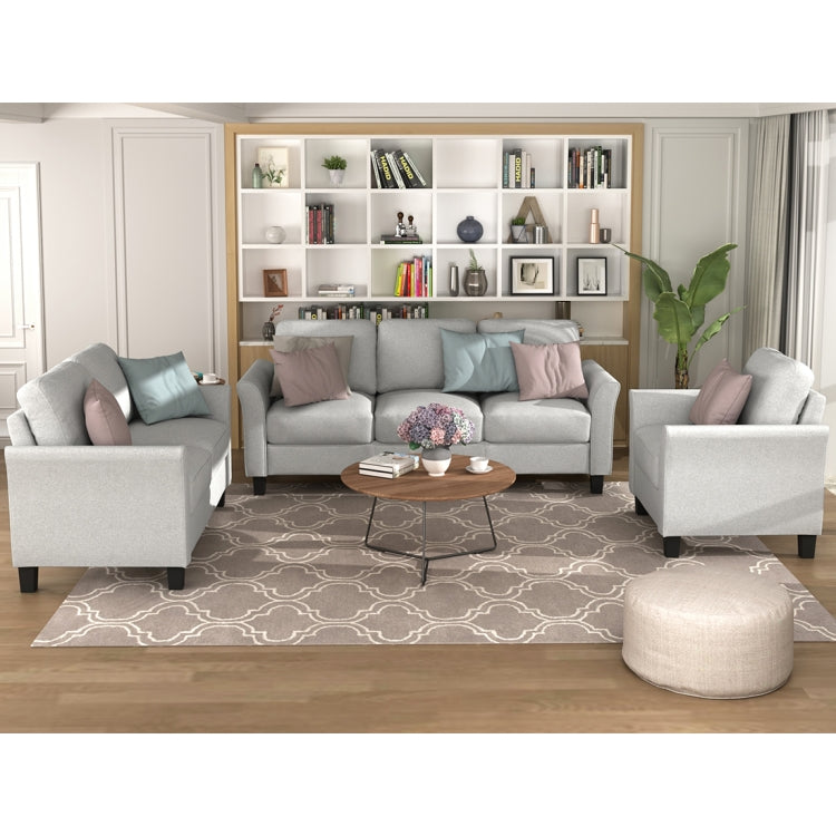 [US Warehouse] Three+Double+Single Sofa, Size: 76x29x33 inches, 53.7x29x33 inches, 31.1x29x33 inch