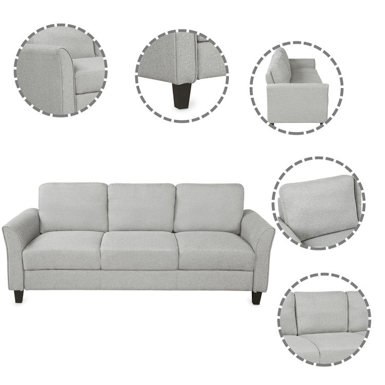 [US Warehouse] Three+Double+Single Sofa, Size: 76x29x33 inches, 53.7x29x33 inches, 31.1x29x33 inch