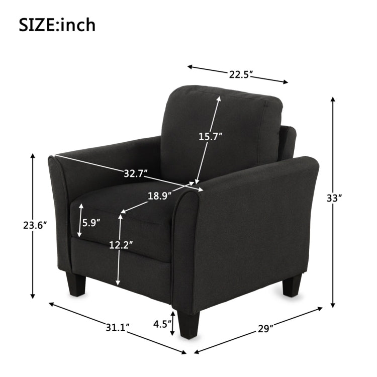 [US Warehouse] Living Room Home Single Sofa, Size: 31.1x29x33 inch