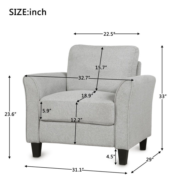 [US Warehouse] Living Room Home Single Sofa, Size: 31.1x29x33 inch