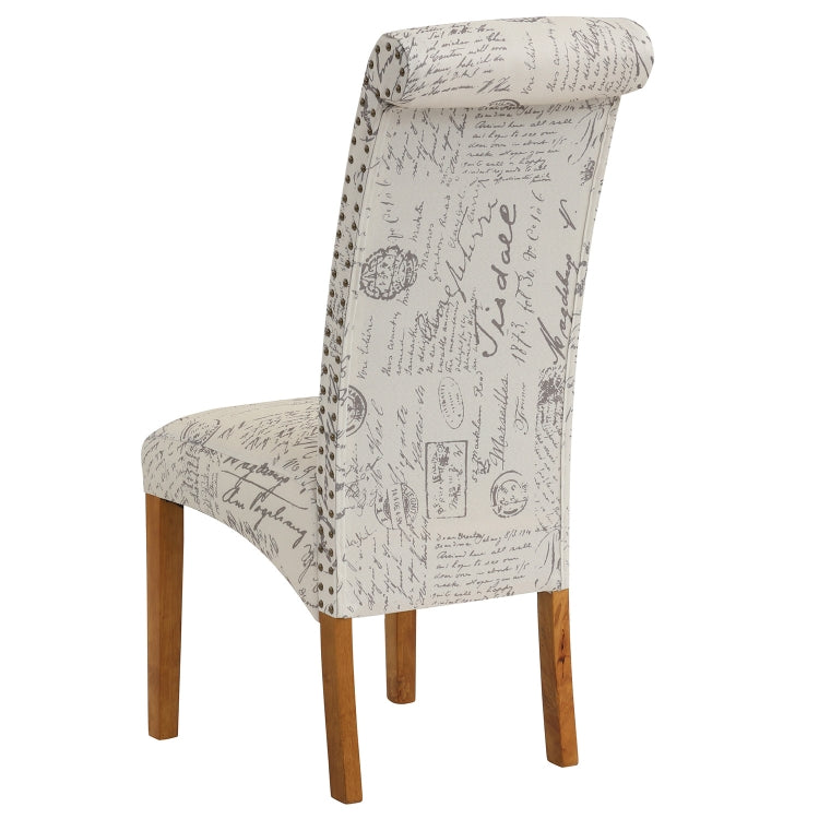 [US Warehouse] 2 PCS Solid Wood Foot Linen Upholstered Dining Chair, Size: 42.7x18.7x25 inch(Word)