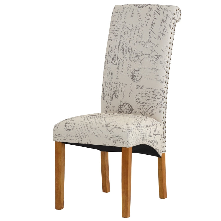 [US Warehouse] 2 PCS Solid Wood Foot Linen Upholstered Dining Chair, Size: 42.7x18.7x25 inch(Word)
