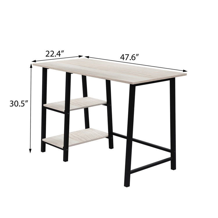 [US Warehouse] Metal Frame Home Office Desk/Computer Desk with Wood Surface