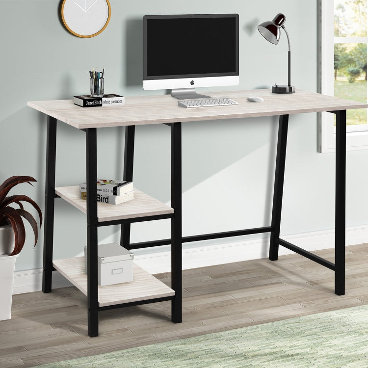[US Warehouse] Metal Frame Home Office Desk/Computer Desk with Wood Surface