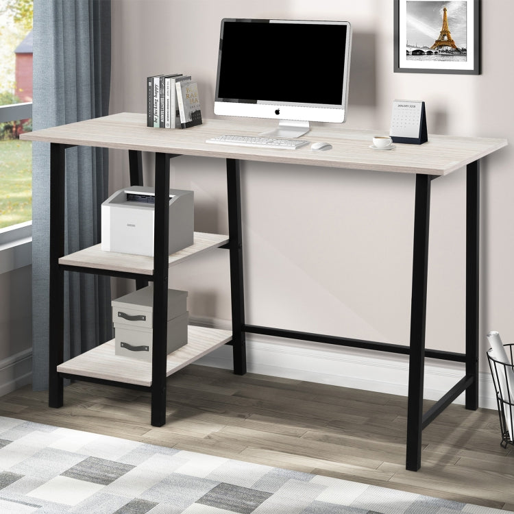 [US Warehouse] Metal Frame Home Office Desk/Computer Desk with Wood Surface