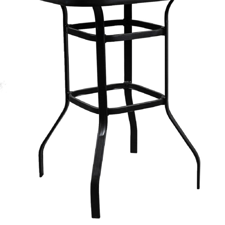 [US Warehouse] Wrought Iron Glass High Bar Table, Size: 80x80x101cm