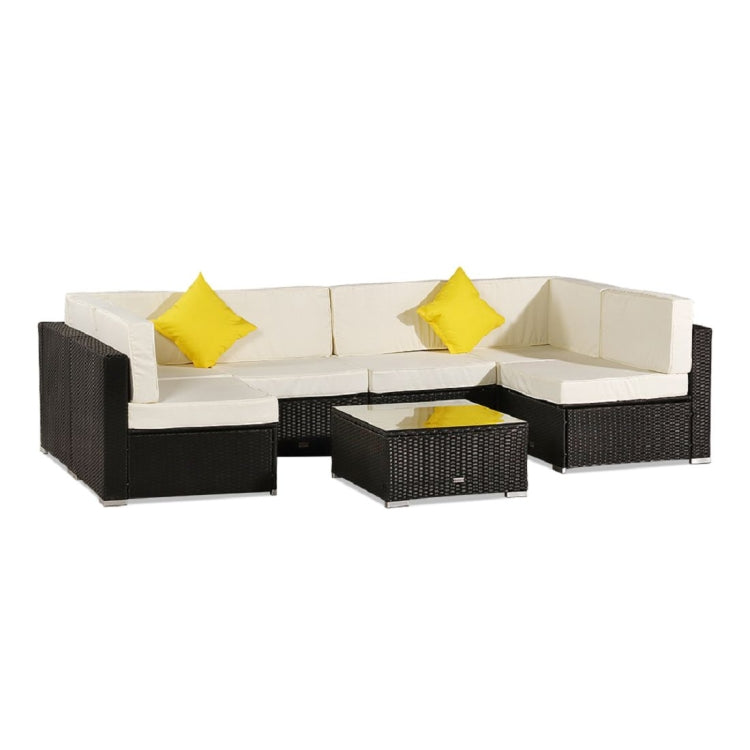 [US Warehouse] 7 in 1 Outdoor Rattan Pedal Sofa Combination