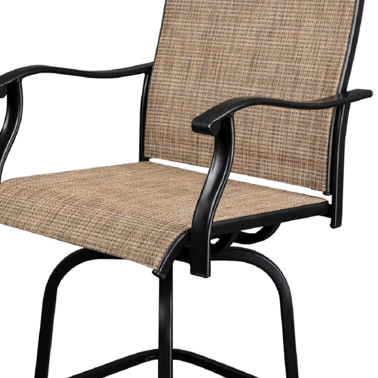 [US Warehouse] 2 PCS Wrought Iron 360 Degree Rotating Bar Chair, Size: 59x67x130.5cm
