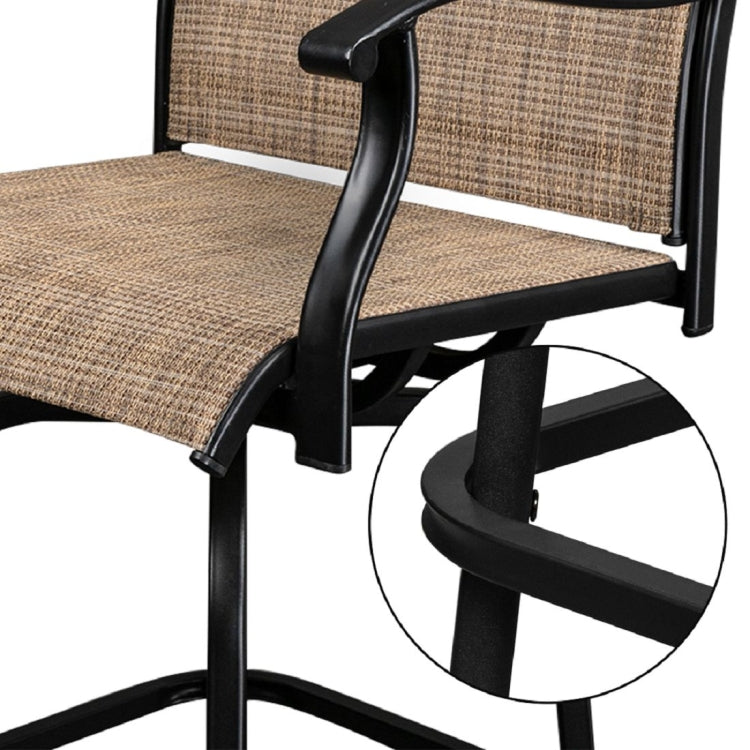 [US Warehouse] 2 PCS Wrought Iron 360 Degree Rotating Bar Chair, Size: 59x67x130.5cm