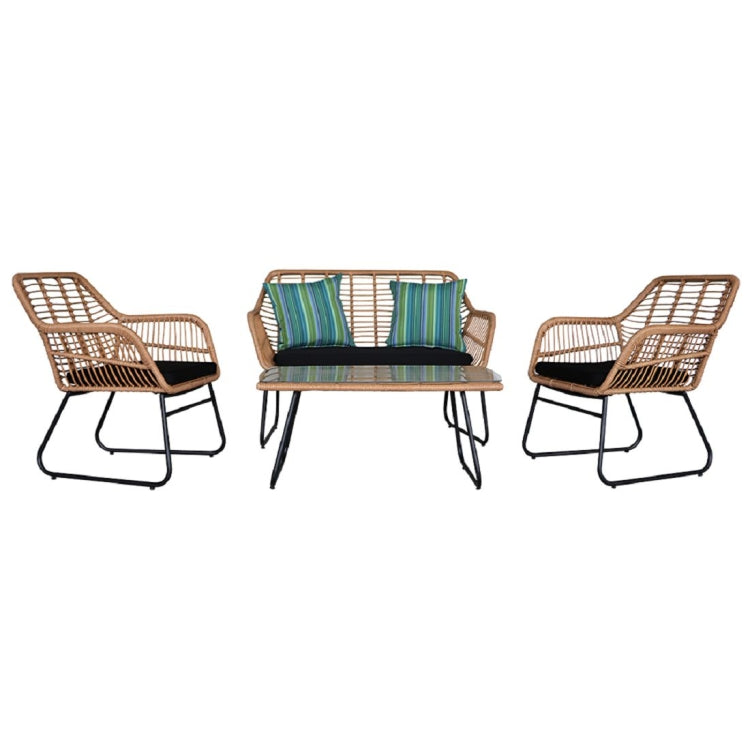 [UK Warehouse] 4 in 1 Baby Chair Woven Rattan Table And Chair