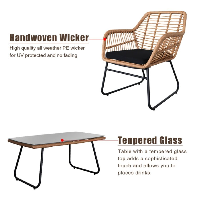 [UK Warehouse] 4 in 1 Baby Chair Woven Rattan Table And Chair