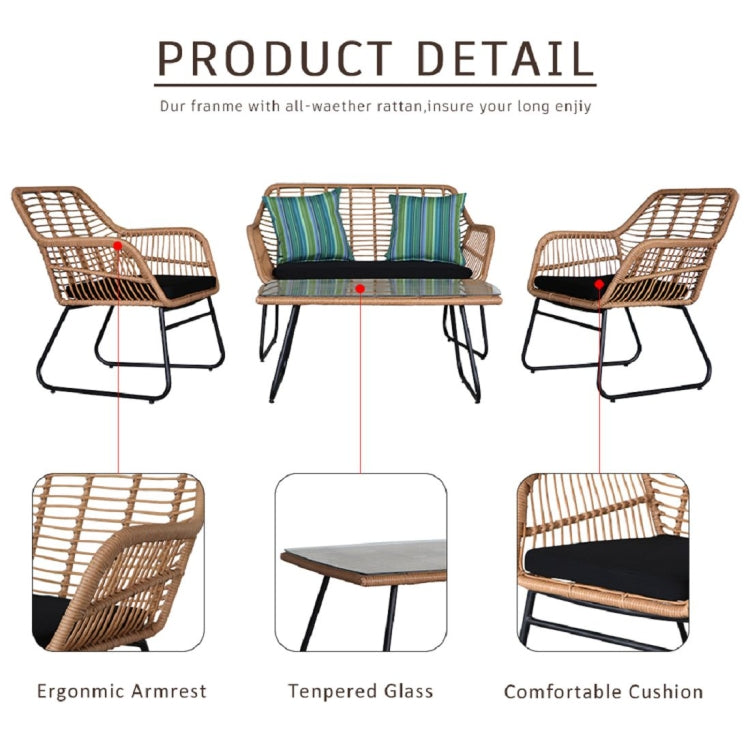 [UK Warehouse] 4 in 1 Baby Chair Woven Rattan Table And Chair