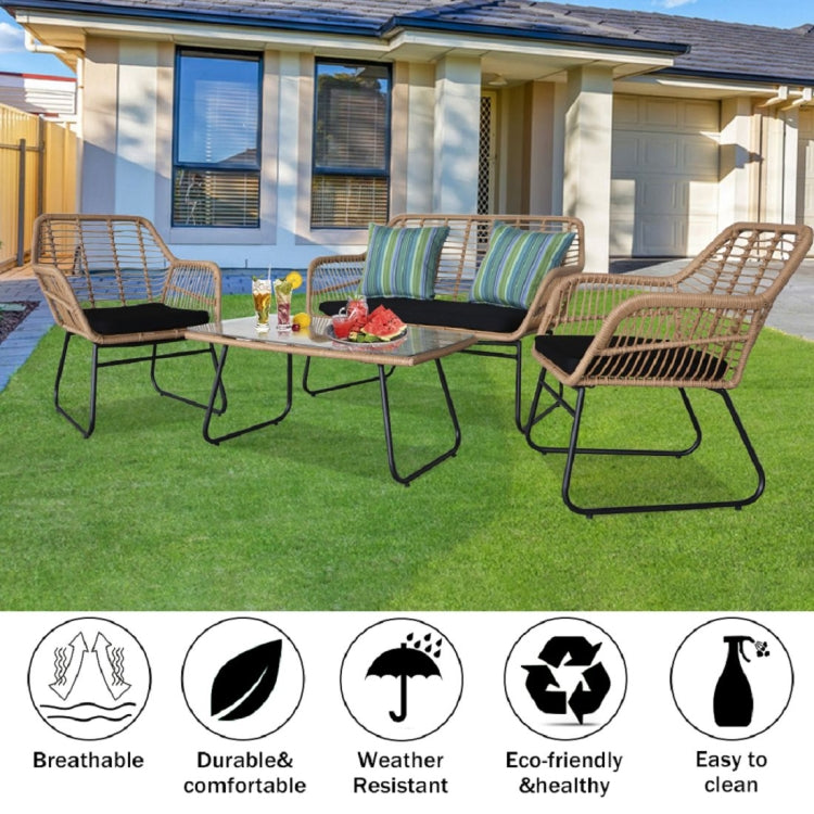[UK Warehouse] 4 in 1 Baby Chair Woven Rattan Table And Chair