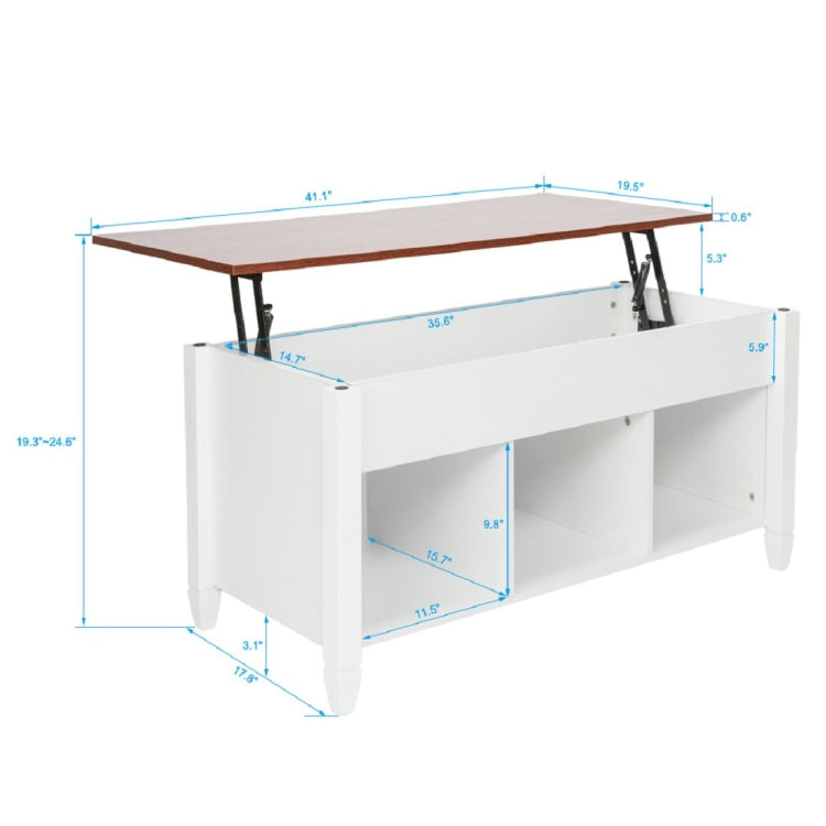 [US Warehouse] Solid Wood Foot Lift Table with Storage Cabinet, Size: 104.5x49.5x49-62.5cm