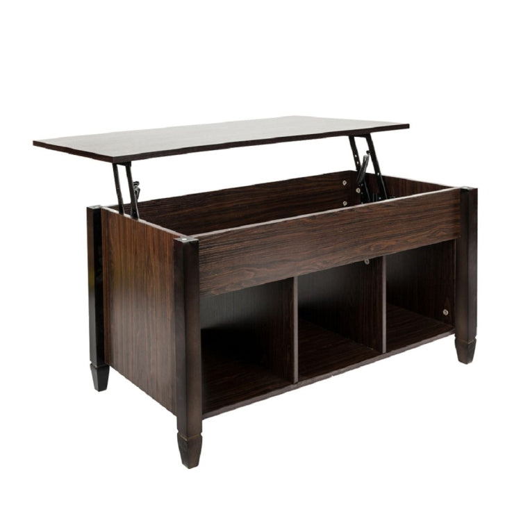 [US Warehouse] Solid Wood Foot Lift Table with Compartment Storage Cabinet, Size: 104.5x49.5x49-62.5cm