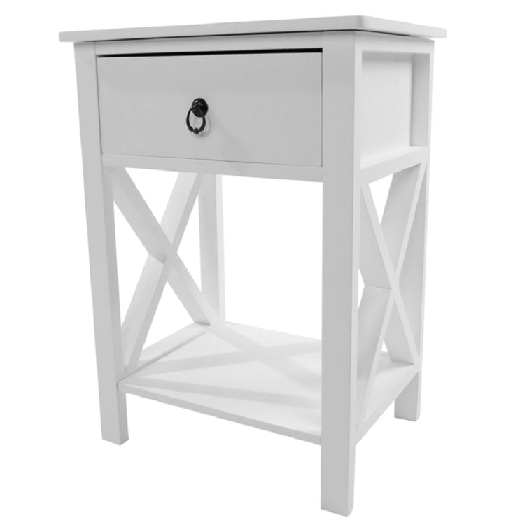 [US Warehouse] Simple Two-layer Bedside Table with Drawers, Size: 40x30x55cm