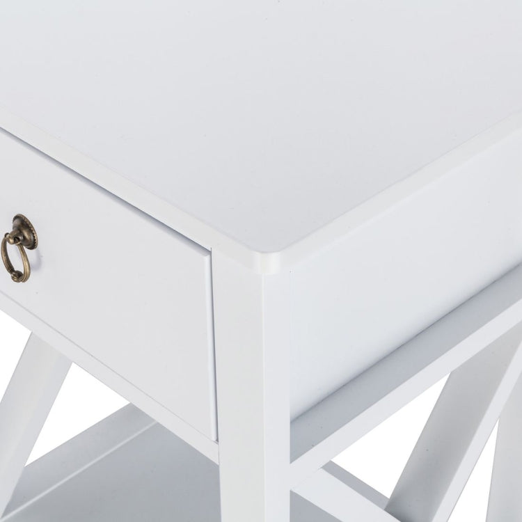 [US Warehouse] Simple Two-layer Bedside Table with Drawers, Size: 40x30x55cm