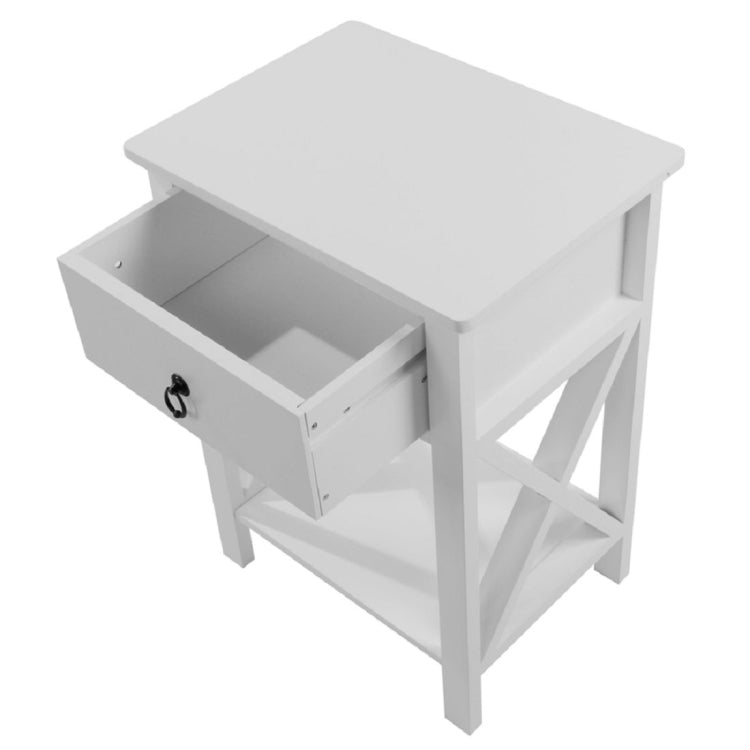 [US Warehouse] Simple Two-layer Bedside Table with Drawers, Size: 40x30x55cm