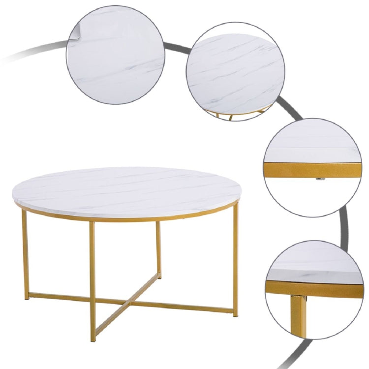 [US Warehouse] Marble Series Round Table, Size: 90x90x48.5cm