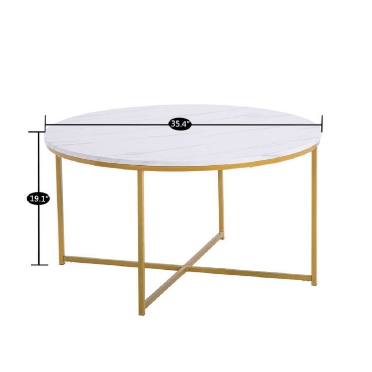 [UK Warehouse] Marble Series Round Table, Size: 90x90x48.5cm