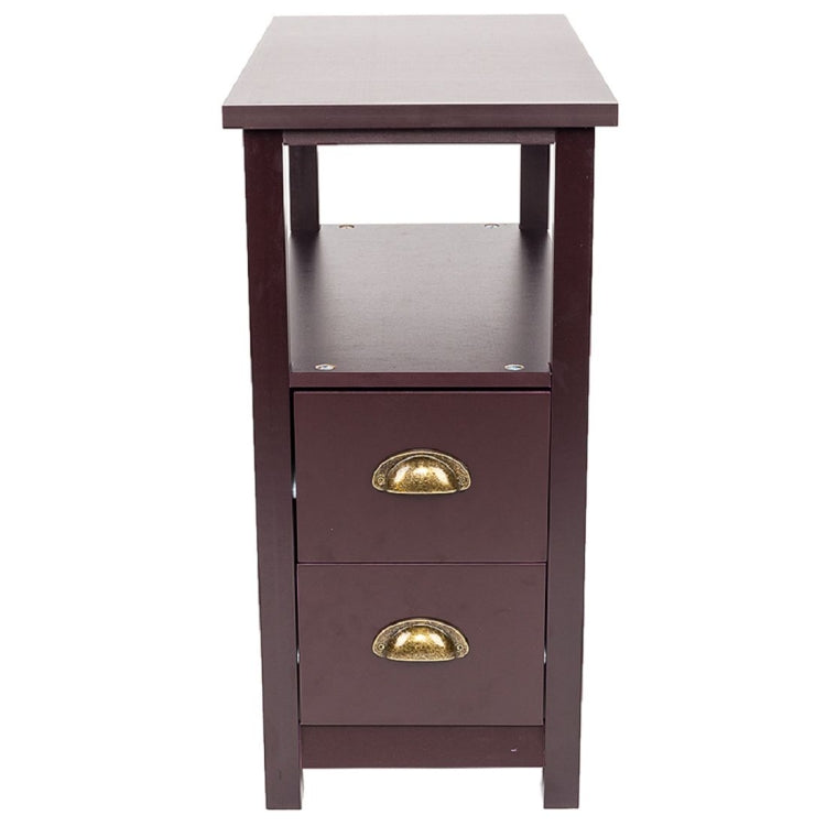 [US Warehouse] Double Coffee Side Table with Drawer, Size: 60.4x30.5x61.3cm