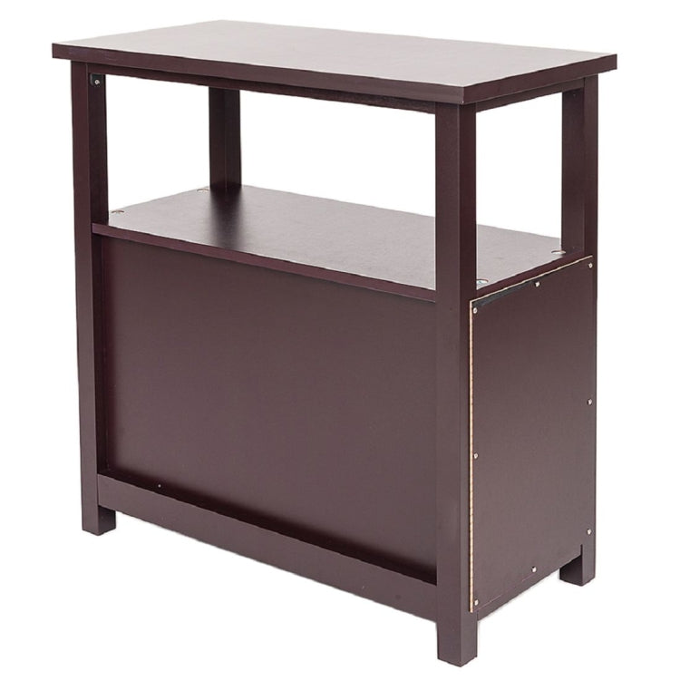 [US Warehouse] Double Coffee Side Table with Drawer, Size: 60.4x30.5x61.3cm