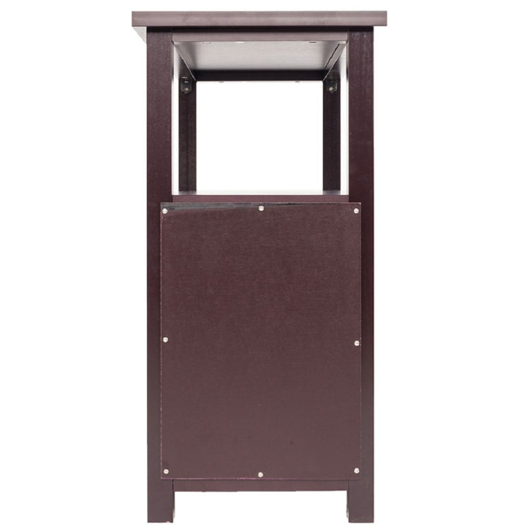 [US Warehouse] Double Coffee Side Table with Drawer, Size: 60.4x30.5x61.3cm