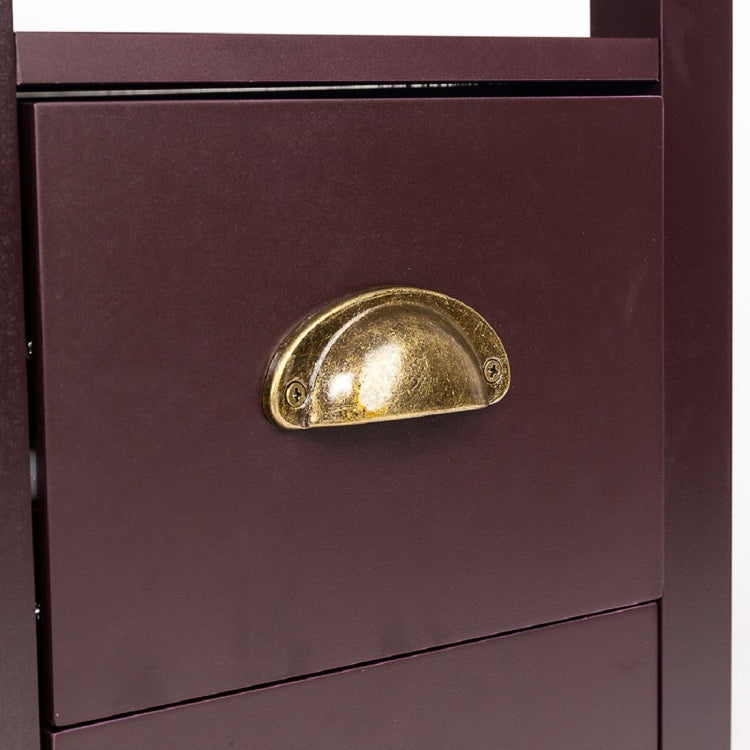 [US Warehouse] Double Coffee Side Table with Drawer, Size: 60.4x30.5x61.3cm