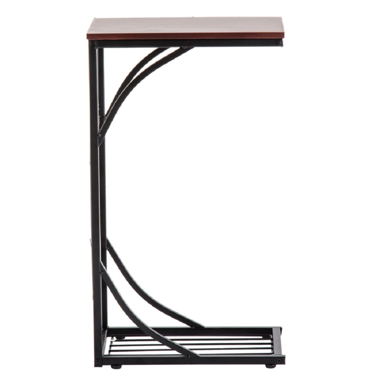 [US Warehouse] Wrought Iron C-shaped Table with Leaf Pattern, Size: 30.5x21x54cm