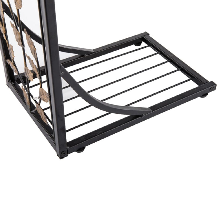 [UK Warehouse] Wrought Iron C-shaped Table with Leaf Pattern, Size: 30.5x21x54cm