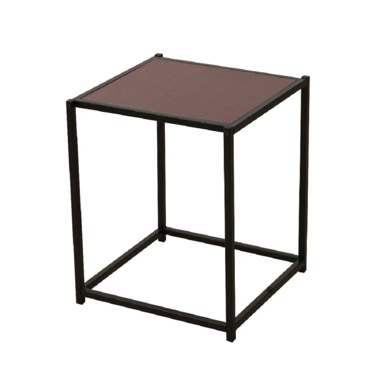 [US Warehouse] Antique Iron Frame Wood Texture Veneer Table, Size: 38x37.5x 46cm