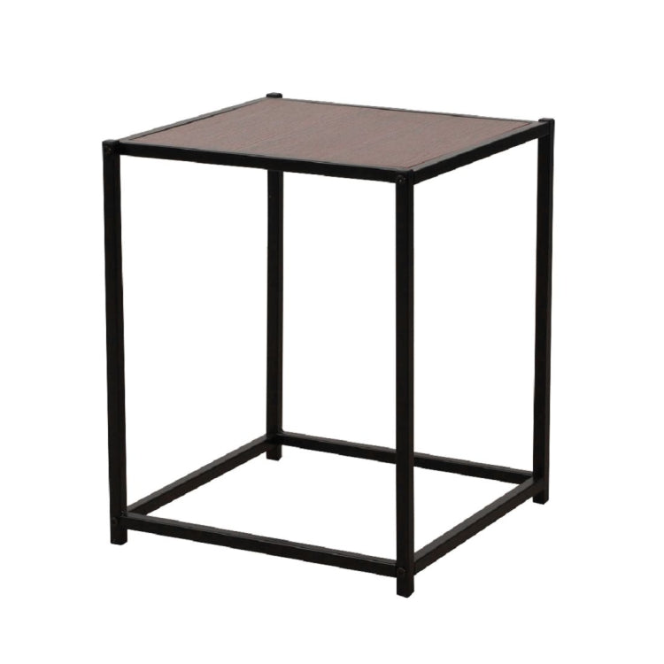 [US Warehouse] Antique Iron Frame Wood Texture Veneer Table, Size: 38x37.5x 46cm