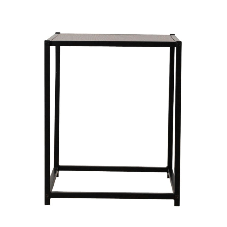 [US Warehouse] Antique Iron Frame Wood Texture Veneer Table, Size: 38x37.5x 46cm