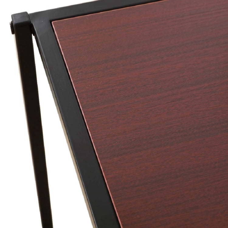[US Warehouse] Antique Iron Frame Wood Texture Veneer Table, Size: 38x37.5x 46cm