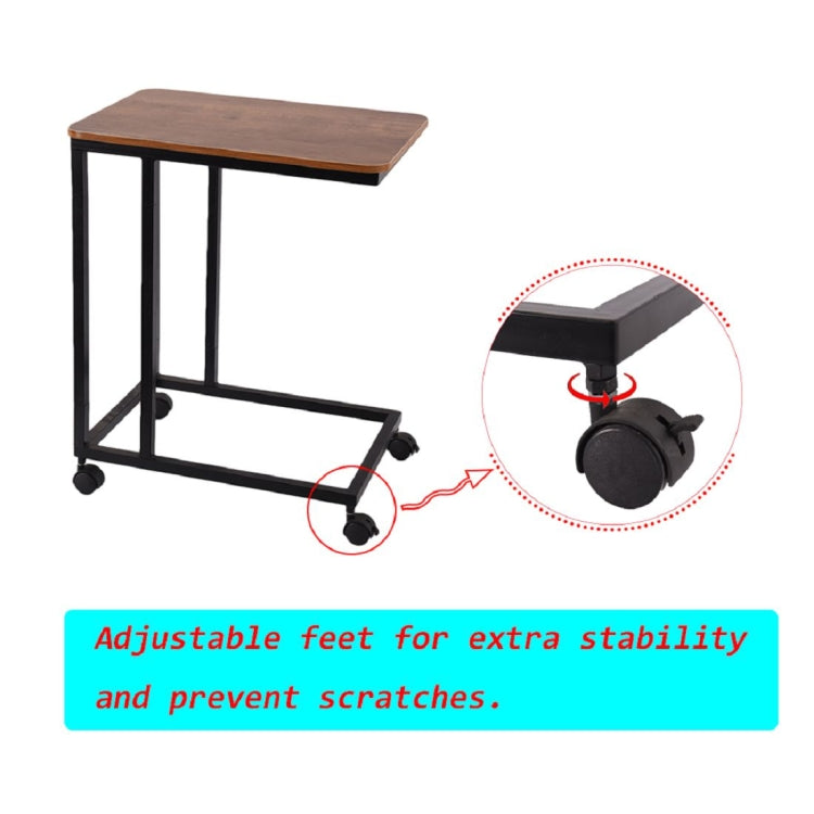 [US Warehouse] Metal Frame Type C Mobile Table with Wheels, Size: 20x14.1x24.6 inch