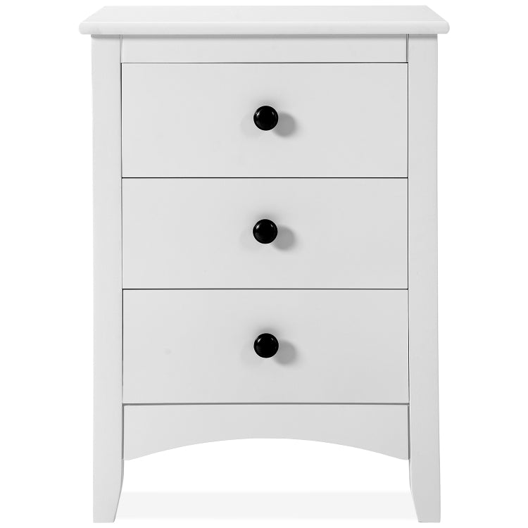 [EU Warehouse] 2PCS Bedroom Bedside Table with 3 Drawers, Size: 45 x 36 x 61cm(White)