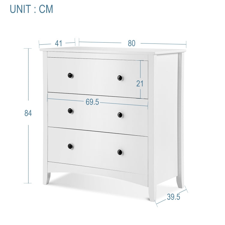 [EU Warehouse] Vintage Dresser Drawer Cabinet, Size: 80 x 41 x 84cm(White)
