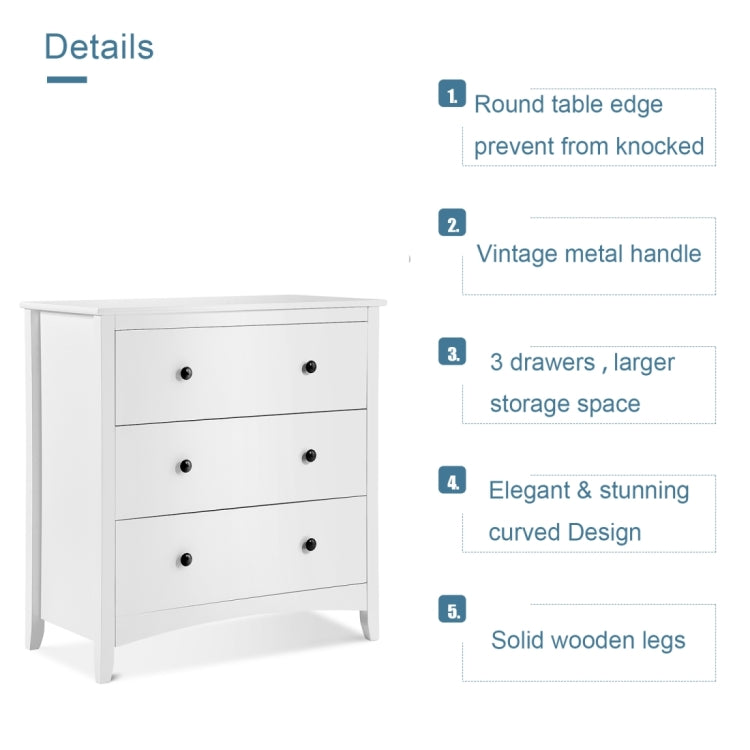 [EU Warehouse] Vintage Dresser Drawer Cabinet, Size: 80 x 41 x 84cm(White)