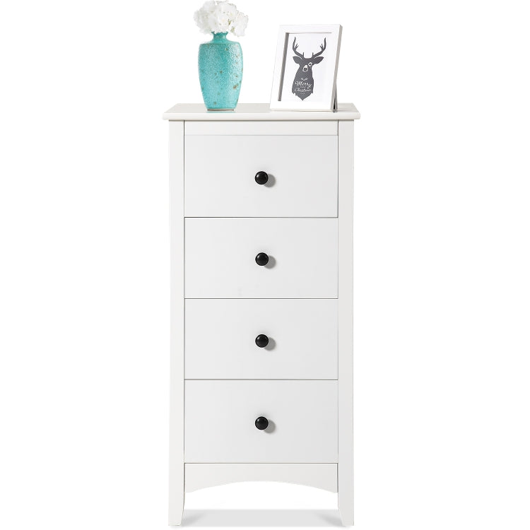 [EU Warehouse] Vintage Cabinet with 4 Drawers, Size: 45 x 45 x 94 cm(White)