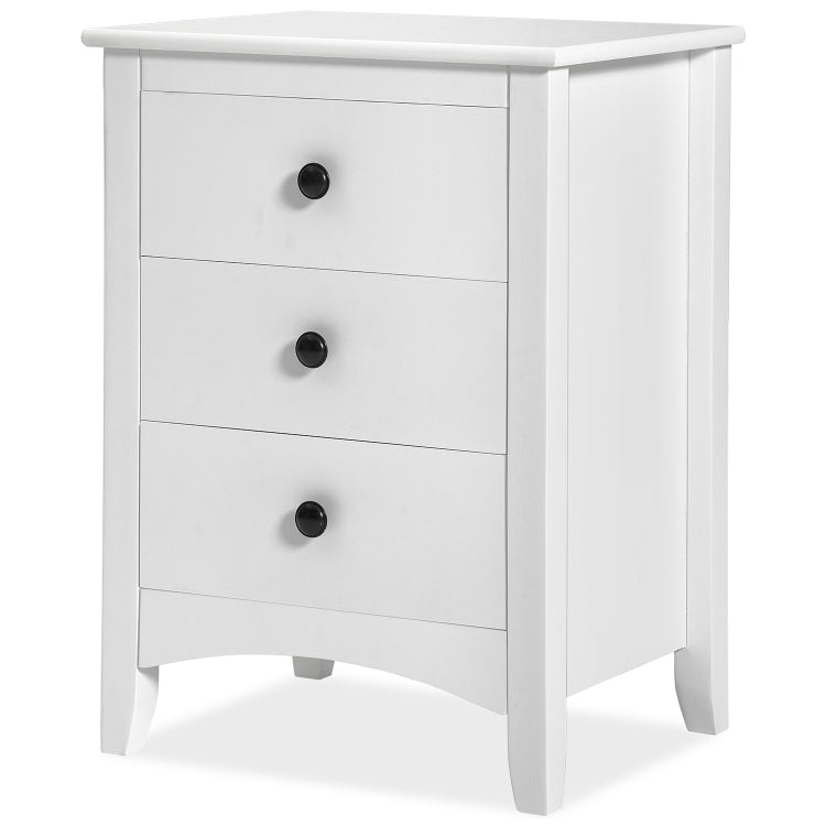 [EU Warehouse] Bedroom Bedside Table with 3 Drawers, Size: 45 x 36 x 61cm(White)