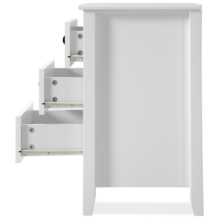 [EU Warehouse] Bedroom Bedside Table with 3 Drawers, Size: 45 x 36 x 61cm(White)