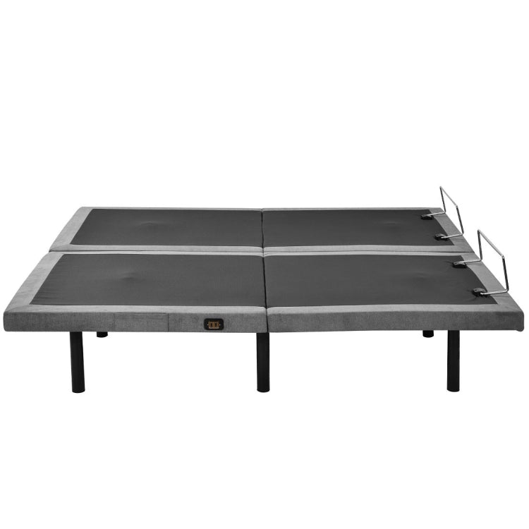 [US Warehouse] 2 PCS Adjustable Ergonomic Double Bed, with Vibration Massage Function & 1A / 2A USB Port & Wireless Remote Control & LED Night Light