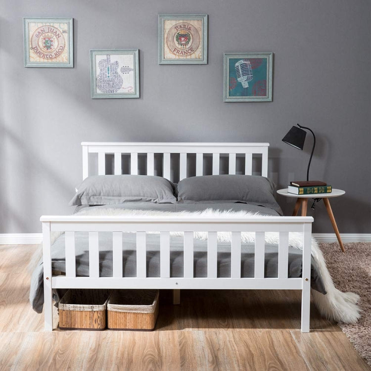 [EU Warehouse] Adult and Child White Pine Double Bed, Size: 140x200cm